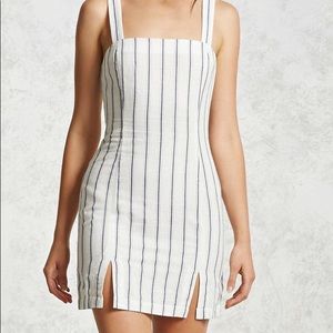 White and Black pinstripe contemporary dress forever 21